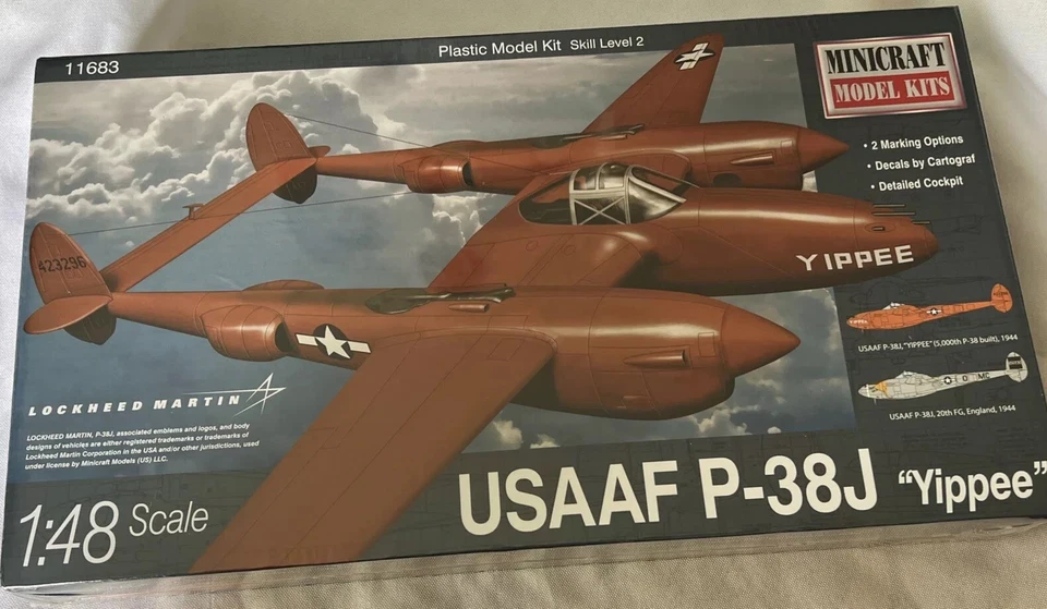 MINICRAFT 11683 USAAF P-38J “YIPPEE” MODEL KIT-NIB-1:48 SCALE - Image 1 of 3
