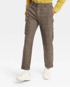 Houston White Adult Plaid Tailored Suit Pants, Color- Brown, Size- Large NEW - Picture 1 of 9