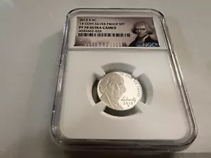 2015-S JEFFERSON NICKELS NGC PF70 ULTRA CAMEO "TOP POP" PORTRAIT LABEL - Picture 1 of 4