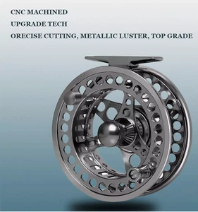 Fly Reel Large Arbor CNC Machined Fishing Reel 9/10 Glossy Tarnish-2 bbearing - Picture 1 of 6