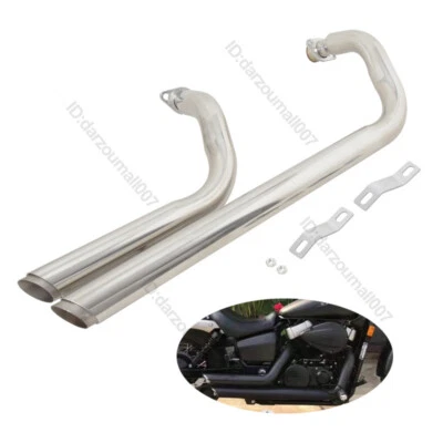 For Honda Shadow Spirit  Aero 750 VT750C 2004-2024 Shots Staggered Exhaust Pipes - Image 1 of 4