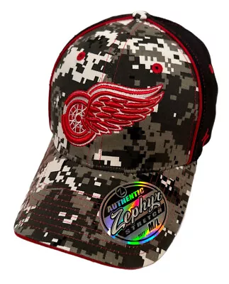 Zephyr NHL Detroit Red Wings "Snowy” Structured Curved Bill Stretch Fit Hat NWT - Image 1 of 4
