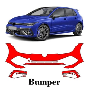 Front bumper PreCut PPF Paint Protection Film For olkswagen Golf R 2022-2025 - Picture 1 of 7