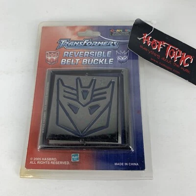 Transformers Autobot/Decepticon Reversible Metal Belt Buckle New Hot Topic VTG - Image 1 of 4
