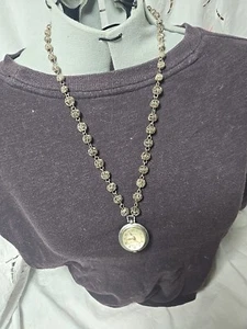 Antique Silver Pendant Watch Vintage Wind-Up Weslclox Shot Resistant Runs Works - Picture 1 of 6