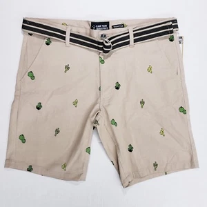 Raw Yarn Industries Men's Casual Shorts Size 38 Khaki Stretch Twill Cactus  - Picture 1 of 11