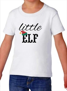 Youth Toddler Little Elf Shirt Christmas Present Gift X-mas T-Shirt Boy Girl - Picture 1 of 8