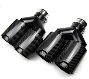 Bmw M Performance Quad Exhaust Tips Real Carbon Fiber black muffler m sport - Picture 1 of 6