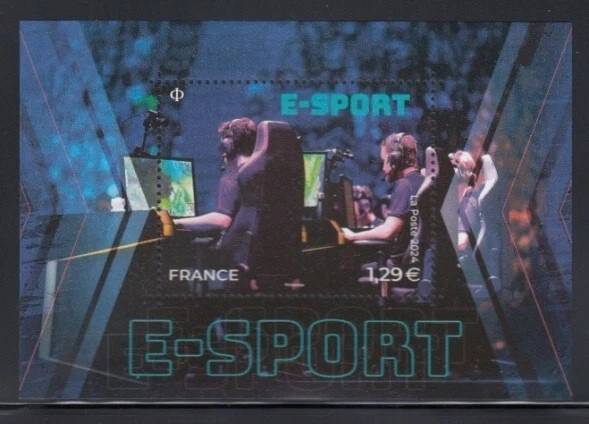 FRANCIA E-Sport Videojuegos MNH Hoja de recuerdo Foto 1 de 1