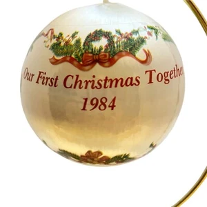 #3982 Vintage String round OUR FIRST Christmas ornament 1984 3 X 3 IN - Picture 1 of 8