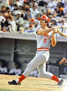 Johnny Bench Signed 16x20 Cincinnati Reds Photo 'HOF 89' PSA 7A18217 - Picture 1 of 2