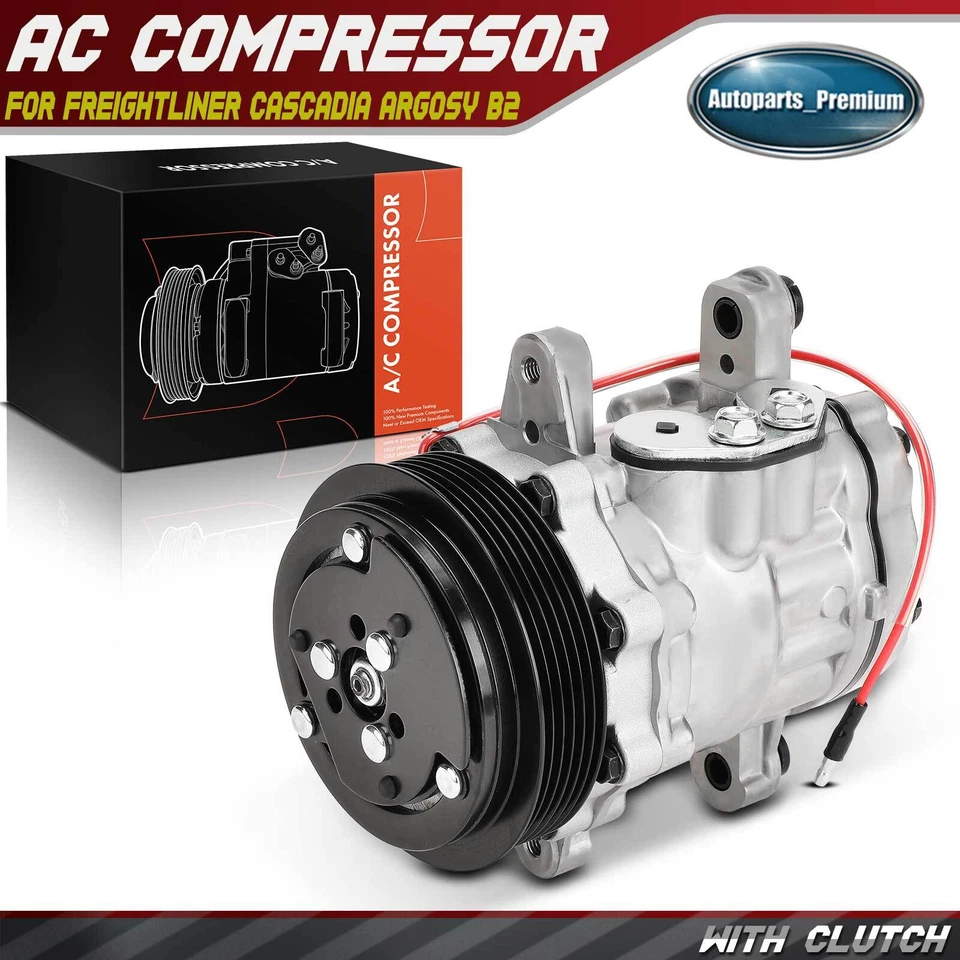 A/C Compressor w/ 6-Groove for Freightliner Cascadia Argosy B2 Columbia Classic - Image 1 of 4