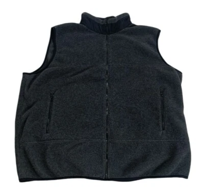 Lands End Mens Fleece Vest Polartec 2XL 50-52 Full Zip Pockets Outdoor USA Gray - Image 1 of 4