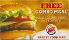 20 Burger King Combo Meal Cards, No Expiration. FREE SHIPPING & RETURNS For Sale