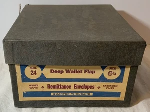 Vintage Empty Remittance Envelopes Box Office Supplies Faded Black Sold AS IS - Picture 1 of 8