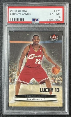 LEBRON JAMES PSA 6 2003-04 FLEER ULTRA #171 ROOKIE LUCKY 13 RC 379/500 - Image 1 of 2