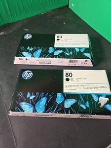 2 GENUINE HP DESIGNJET 80 BLACK PRINTHEAD AND CLEANER C4820A FACTORY SEALED 2018 - Afbeelding 1 van 4