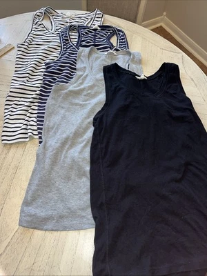 Lote de 4 - Tanques Caslon Talla L: Gris, Negro, 2 Rayas Acanaladas + Bordes Envejecidos Foto 1 de 4