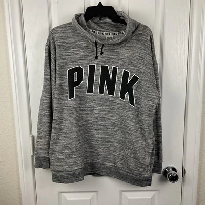 Victoria’s Secret ROSA Mujer’s Gris Terry Francés Capucha Sudadera Talla S Foto 1 de 4