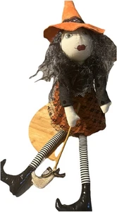 HALLOWEEN SKURRIL BEMALT GESICHT HEXE PUPPE REGAL SITTER TISCHPLATTE KAMIN 30" - Bild 1 von 15