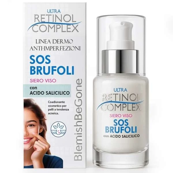 ULTRA RETINOL COMPLEX Siero Viso SOS Brufoli Acido Salicilico Anti Macchie 30ml - Immagine 1 di 1
