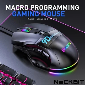 12000 DPI RGB Gaming Mouse Wired 9D Macro Programmable Ergonomic LED USB PC | UK - Picture 1 of 16