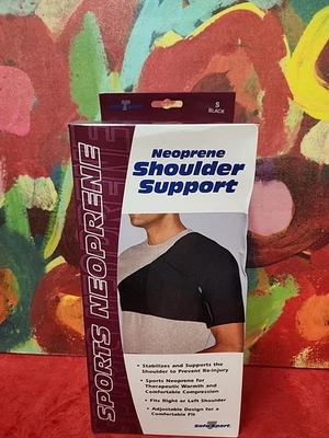 Soporte de hombro de neopreno FLA Orthopedics hombro izquierdo/derecho pequeño negro nuevo en caja  Foto 1 de 4