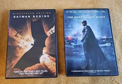 Batman Begins The Dark Knight Rises DVD Lot (2) Christian Bale - Image 1 of 4