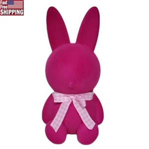Easter Bunny Decoration Flocked Soft Plush Spring Decor Home Festivities New - Picture 1 of 6