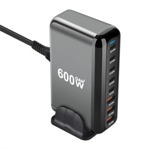 600W GaN Charger Hub 8 in 1 Multi Ports QC PD USB C Fast Charge Charging Station - Picture 1 of 8