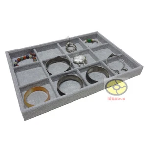 Velvet Jewelry Display Serving Tray 12 compartment Holder Organizer 13.75x9.4" - Picture 1 of 7