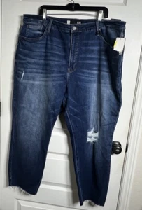 Kut from the Kloth Rachael Fab Ab Mom Jeans Womens Sz 24W Dark Wash Raw Hem - Picture 1 of 13