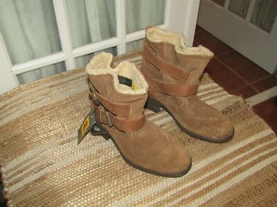 Caterpillar Ankle Boots Women's Size 8 Brown Suede Leather Two Buckles P309110 - Image 1 of 4