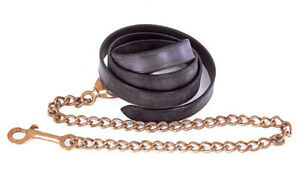Windsor Leather 1 inch lead with Single Chain - Black