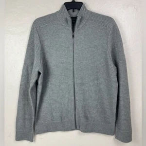 INC International Concepts Men's XL Gray Full Zip Ribbed Cardigan Sweater golf - Picture 1 of 14