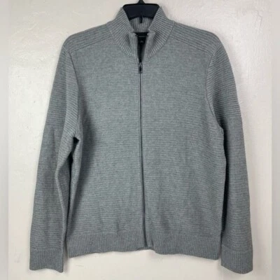 INC International Concepts Men's XL Gray Full Zip Ribbed Cardigan Sweater golf - Image 1 of 4