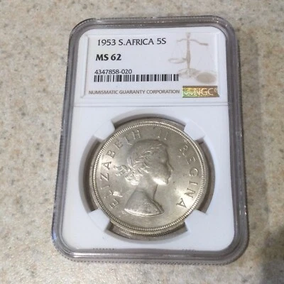 1953 SOUTH AFRICA 5 Shillings NGC MS62 - Image 1 of 2