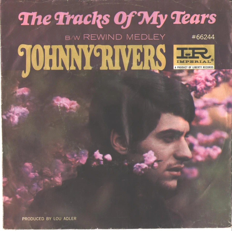 JOHNNY RIVERS--PICTURE SLEEVE + 45--(TRACKS OF MY TEARS)--PS--PIC--SLV - Image 1 of 1