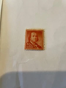 United States Postage Red 1/2 Cent Stamp Benjamin Franklin - Picture 1 of 2