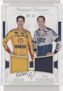2016 National Treasures Dual Materials Silver /15 Brad Keselowski Joey Logano