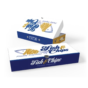 DISPOSABLE FISH & CHIPS CHIPPY TAKEAWAY FOOD CONTAINER BOX FREE DELIVERY - Image 1 of 2