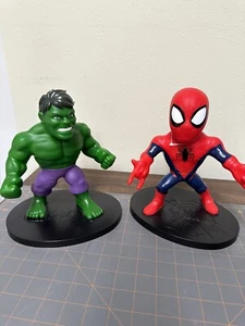 Marvel Spiderman & Hulk Soft Figur Batteriebetrieben Voice Play Button Neu ohne Etikett - Bild 1 von 9