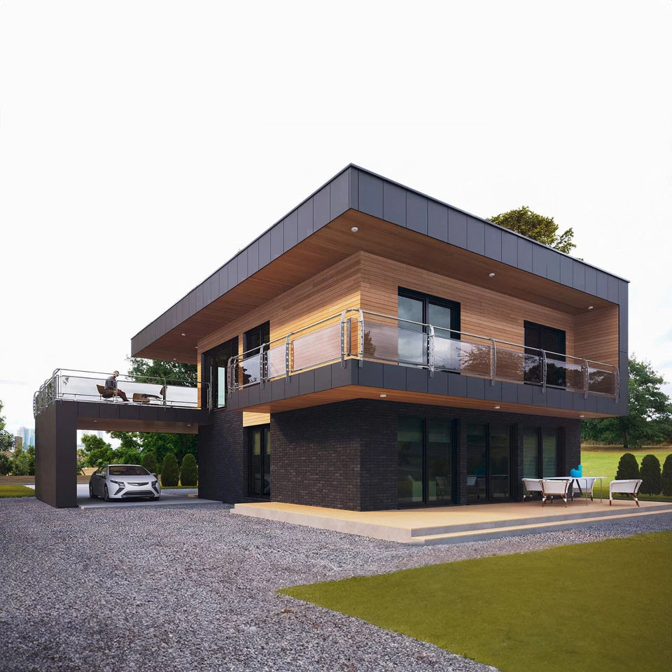 PREFAB LOG CABIN HOME KIT NATURAL WOOD 2600 ft² / 241 m² - DISCOUNT CARD 3% off - Image 1 of 4