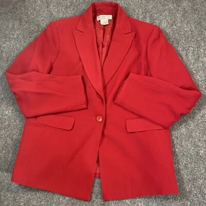 Allyson Cara  Blazer  Womens 18 Solid Red Career Lined Long Sleeve Power Success - Picture 1 of 10