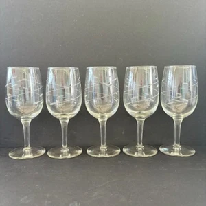 Juego de 5 copas de vino de champán grabadas cristalinas de colección para fiesta habitación de hombre - Imagen 1 de 11