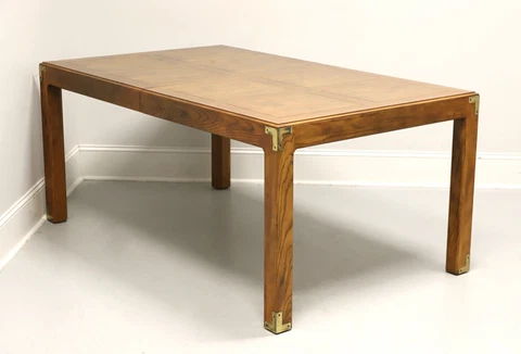 HENREDON Artefacts Knotty Oak Rectangular Campaign Style Dining Table Cover