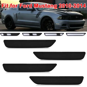For 2010-2014 Ford Mustang Smoked Dynamic Front Rear LED Side Marker Lights 4PCS - Picture 1 of 12