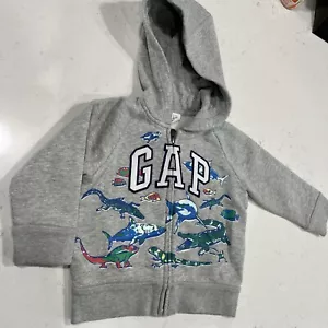 Gap Gris Sea Life Reptiles Tiburón Sudadera Cremallera Sudadera con Capucha Vellón 18 - 24 m Peces - Imagen 1 de 7