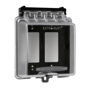 Weatherproof GFCI / Outlet In Use Outdoor Clear Bubble Cover- 2 Gang- ( 20 Pack) - Picture 1 of 2