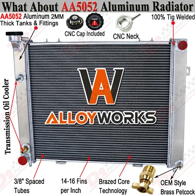 3 Row Aluminum Radiator For 1993-1997 1996 Jeep Grand Cherokee ZJ 4.0L L6 V8 - Изображение 1 из 4